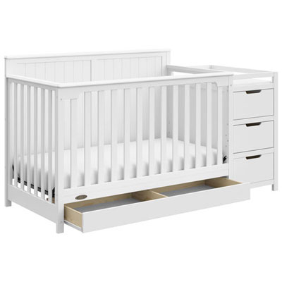 Image of Open Box - Graco Hadley 4-in-1 Convertible Crib with 3-Drawer Changing Table - White