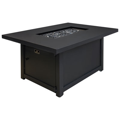 Vulcan Carole Rectangle Propane Fire Pit Table - 55,000 BTU - Black Carbon