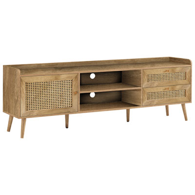 "Monarch 72"" TV Stand with Closed Storage Cabinet & 2 Drawers - Walnut"
