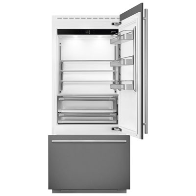 Smeg 36" 19 Cu. Ft. Built-in Bottom Freezer Refrigerator with Ice Dispenser (RBMU36R) - Panel Ready