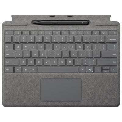 Microsoft Surface Pro Keyboard with Slim Pen for Surface Pro 13" / Pro (11th Edition) / Pro 8 / Pro 9 -Platinum -Bil