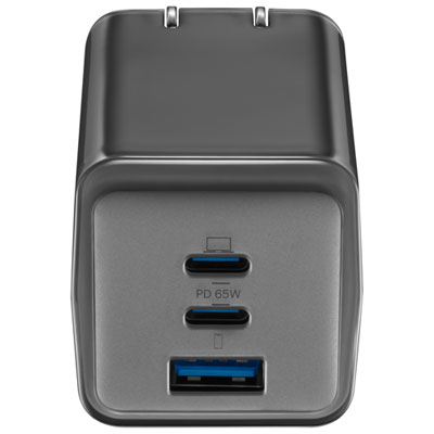 Insignia 65W 3-Port USB-C/USB-A Wall Charger (NS-MW3165C2A1B24-C) - Black - Only at Best Buy