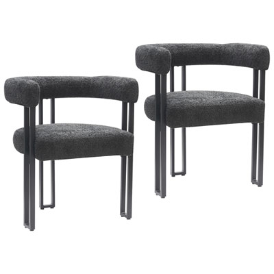 Scarlet Contemporary Fabric Dining Chair - Set of 2 - Charcoal