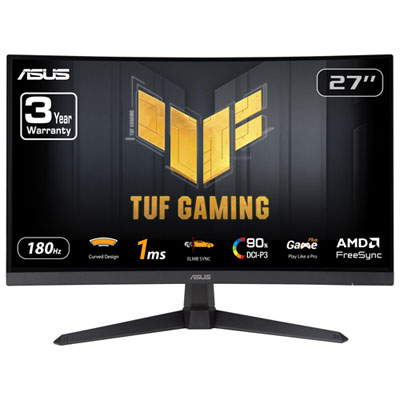 ASUS TUF 27" FHD 180Hz 1ms GTG Curved VA LED FreeSync Gaming Monitor (VG27VQ3B) - Black The helped me get the best product at the best price