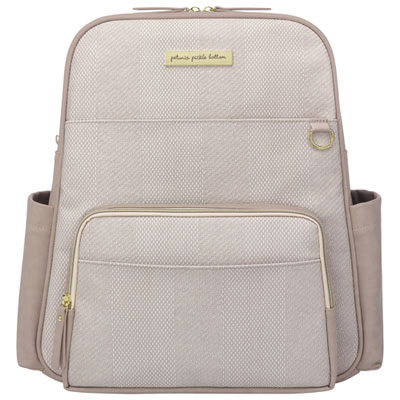 Petunia Picklebottom Sync Backpack Diaper Bag - Grey Matte Cable Stitch The tech sleeve makes it so that I could wear this bag to work, then pick up my baby after the office and never need a second bag