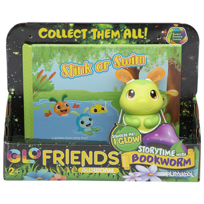 PlayMonster Glo Friends GloWorm Storytime with Bookworm Story Pack (1977) - English He glows much brighter than I had thought he would & he's a great night light for my baby as well as a fun toy!