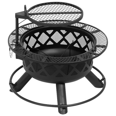 Shinerich 24" Wood-Burning Fire Pit with Grill