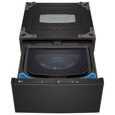 "Open Box - LG Sidekick 27"" 1.0 Cu. Ft. Laundry Pedestal Washer (WD300CB) - Black Steel - Perfect Condition"