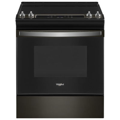 "Open Box - Whirlpool 30"" 4.8 Cu. Ft. Self-Clean Slide-In Electric Range - Black Stainless - Scratch & Dent"