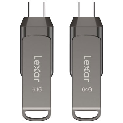 Lexar JumpDrive Dual Drive D400 64GB USB 3.1 + USB-C Flash Drive - 2 Pack These drives are among the best I have used