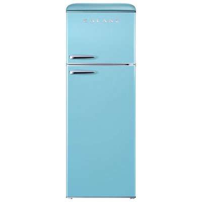 "Open Box - Galanz Retro 24"" 12 Cu. Ft. Freestanding Top Freezer Refrigerator - Bebop Blue - Scratch & Dent"