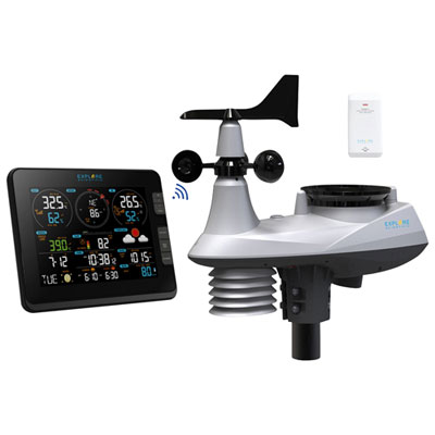 Explore Scientific Deluxe Professional 7-in-1 Outdoor Weather Station with Weather Sensor Array