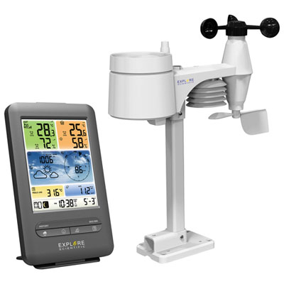 Explore Scientific 5-in-1 Wireless Professional Weather Station with Weather Sensor Array