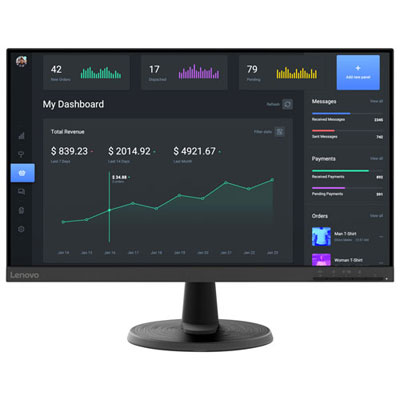 Open Box - Lenovo D24-40 23.8" FHD 75Hz 4ms VA LED FreeSync Gaming Monitor (67A2KCC6US)