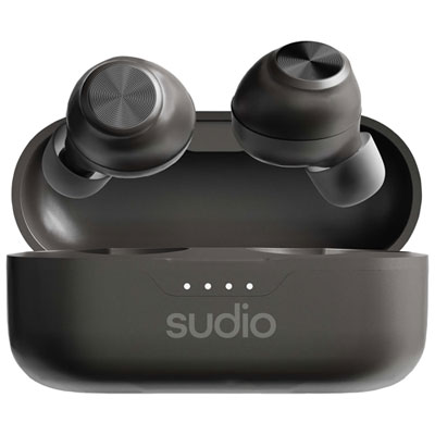 Sudio T3 In-Ear True Wireless Earbuds - Black The sound is okay I mean it's the best you can get for the price but the battery life, I mean wow