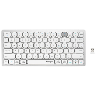 Kensington Dual Wireless Bluetooth Compact Keyboard - Silver - English