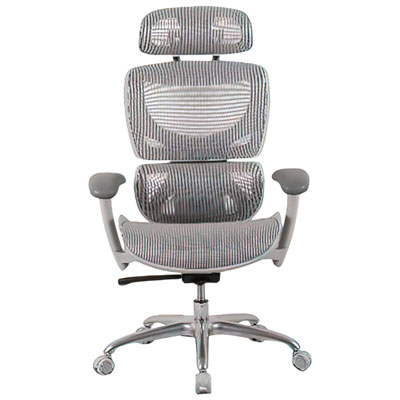 Fauteuil De Bureau En Filet À Dossier Haut Avec Appuie-Tête Réglable De Tygerclaw - Gris
