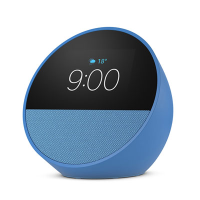 Amazon Echo Spot Smart Alarm Clock with Alexa - Blue It serves multiple purposes, from being a smart alarm clock and a mini smart display to a central hub for smart home control