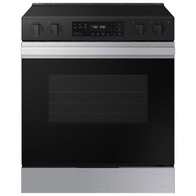 "Open Box - Samsung BESPOKE 30"" 6.3 Cu. Ft. 5-Element Slide-In Electric Range - SS - Scratch & Dent"
