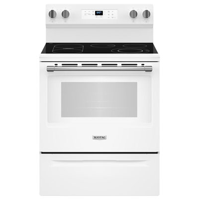 Maytag 30" 5.3 Cu. Ft. Self-Clean 5-Element Freestanding Electric Air Fry Range (YMFES6030RW) - White Great Features