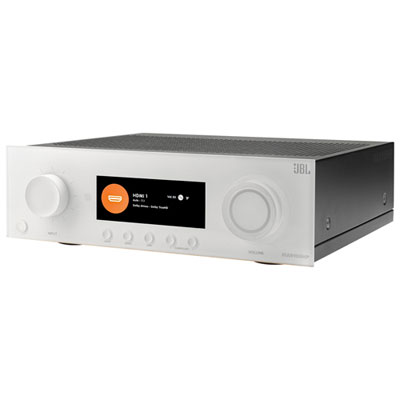 JBL MA Series JBLMA9100HPWHTAM 9.2 Channel Network 8K Ultra HD AV Receiver - White Perfect for apartments I love the modes how you can switch it to  night Time  so it's not as loud  so