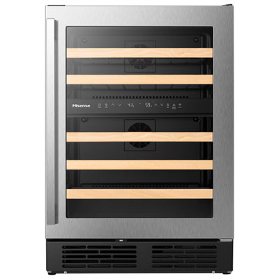 Hisense 46-Bottle Freestanding/Built-In Dual Temperature Zone Wine Fridge with Wi-Fi - Stainless Steel Wine fridge is great looking and is working fine