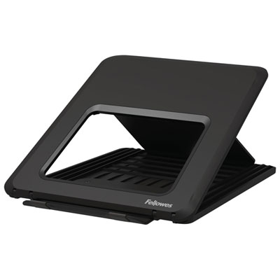 Fellowes Breyta Laptop Stand - Black Finally, laptops tend to warm up when they are used constantly or house on my lap, the Breyta Laptop stand offers relief for hot laptops, extends my battery life, and reduces wear and tear on my laptop