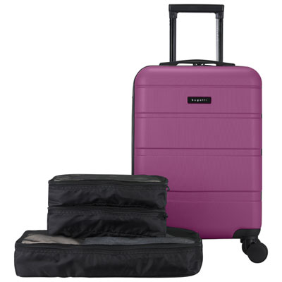 Bugatti Barcelona 21.65" Hard Side Carry-On Luggage with 3-Piece Packing Cube Set - Mellow Mauve - Only at Best Buy