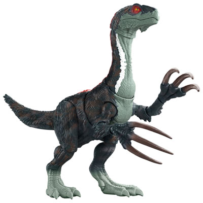 Mattel Sound Slashin' Therizinosaurus So many cool features with the Jurassic World Dominion Sound Slashin Therizinosaurus Figure with Long Claws!  It's able to move around quite a bit, which has been fun for my daughters to set up play scenarios