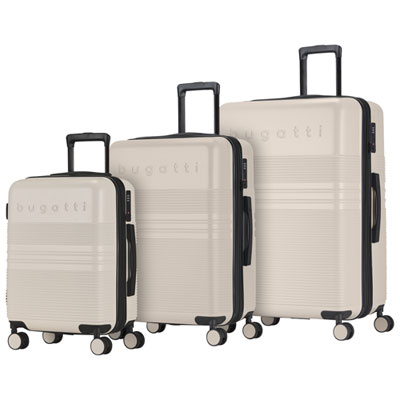 Bugatti Luxor 3-Piece Hard Side Expandable Luggage Set - Cream - Only at Best Buy