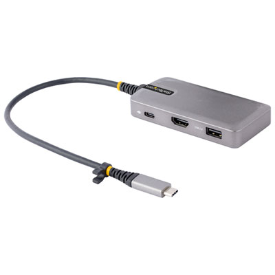 Adaptateur De Voyage Portatif Multiport Usb-C 4K De Startech - Gris Spatial The three USB-A ports come in handy and I love that it has a 5Gbps port