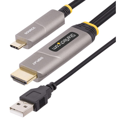 Câble Optique Actif Usb-C À Hdmi 2.0 De 9,15 M (30 Pi) Avec Câble D'alimentation Usb-A De Startech