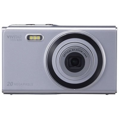Vivitar VES829 20MP 8x Optical Zoom Digital Camera - Silver - Only