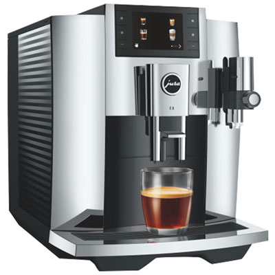 Jura E8 Automatic Espresso Machine with Coffee Grinder - Chrome