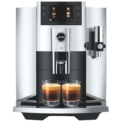Jura E8 Automatic Espresso Machine with Coffee Grinder - Piano White