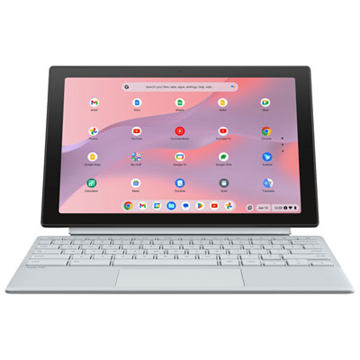 Image of ASUS CM30 10.5   Touchscreen Chromebook - Fog Silver/Aluminum (MediaTek Kompanio 520/4GB RAM/128GB SSD/ChromeOS)