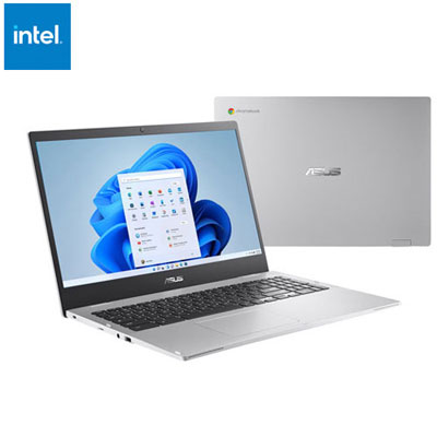 Image of Open Box - ASUS CX1 15.6   Chromebook - Transparent Silver (Intel Celeron N4500/8GB RAM/128GB eMMC/ChromeOS)