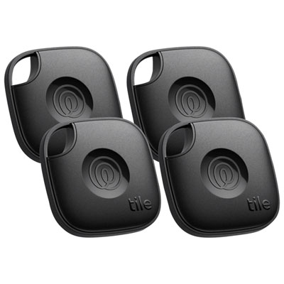 Tile Mate (2024) Bluetooth Item Tracker - 4 Pack - Black Works great with life 360