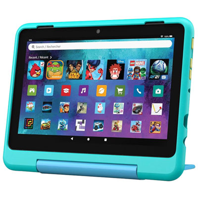 Amazon Fire HD 8 Kids Pro (2024) 8" 32GB FireOS Tablet with Slim Kid-Proof Case - Hello Teal The best tablet for your kid
