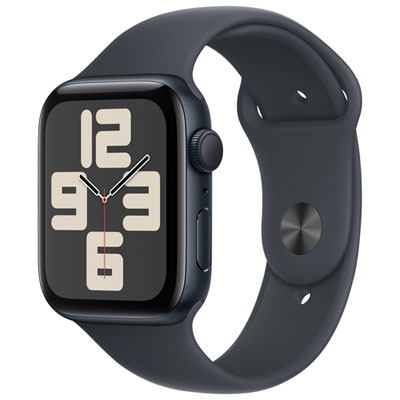 Apple Watch SE (GPS) 44mm Midnight Aluminum Case with Midnight Sport Band - Medium/Large Best deals at Best Buy