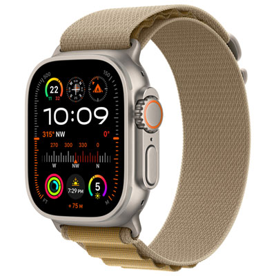 Apple Watch Ultra 2 (Gps + Cellulaire) Avec Boîtier De 49 Mm En Titane Naturel Et Bracelet Alpin Havane Par Rogers - Moyen - Financement Mensuel
