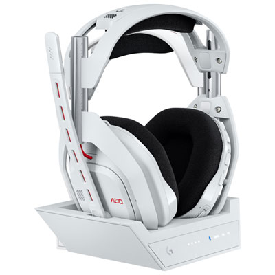 Logitech A50 LIGHTSPEED Wireless Gaming Headset with Base Station - White