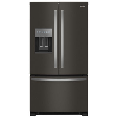 Whirlpool 36" 24.7 Cu. Ft. French Door Refrigerator with Water & Ice Dispenser (WRFF3436RV) - Black Stainless Steel