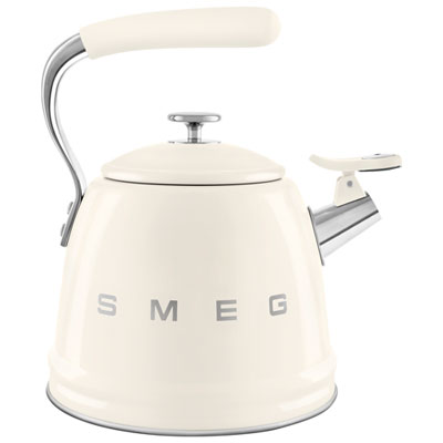 Smeg 50's Style Stovetop Kettle - 2.3L - Cream/Stainless Steel