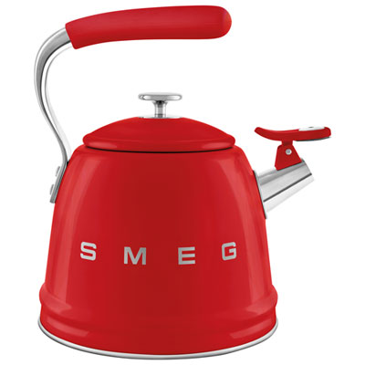 Bouilloire De Cuisinière Années 50 De Smeg - 2,3 L - Rouge/acier Inoxydable
