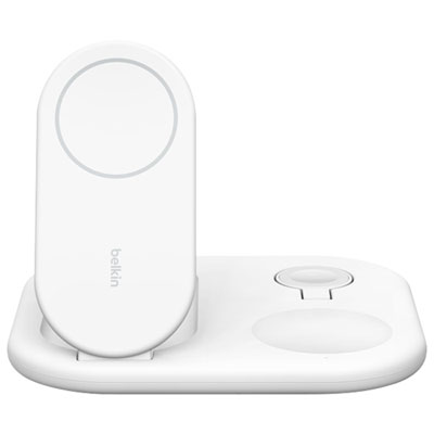 Belkin BoostCharge 3-in-1 15W Qi2 Magnetic Wireless Charging Stand (WIZ029ttWH) - White