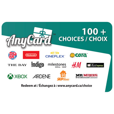 AnyCard Multi-Brand $50 eGift Card - Digital Download