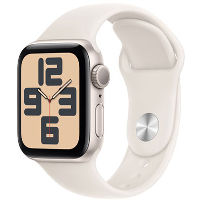 Open Box - Apple Watch SE (GPS) 40mm Starlight Aluminum Case with Starlight Sport Band - Small/Medium
