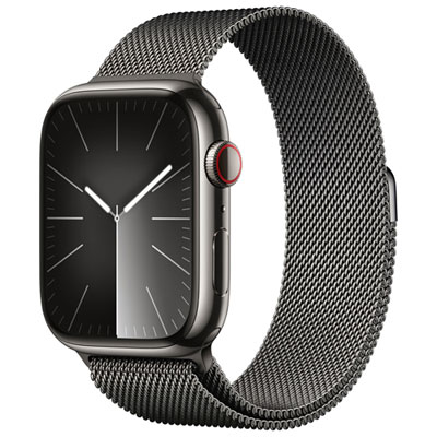 Apple Watch Series 9 (Gps + Cellulaire) Avec Boîtier De 45 Mm En Acier Inoxydable Graphite Et Bracelet Milanais Graphite Par Koodo - Paiement Balance Mensuel