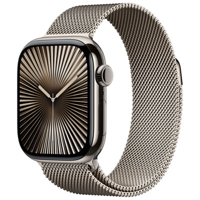 Apple Watch Series 10 (Gps + Cellulaire) Avec Boîtier De 42 Mm En Titane Naturel Et Bracelet Milanais Naturel Par Koodo - Paiement Balance Mensuel